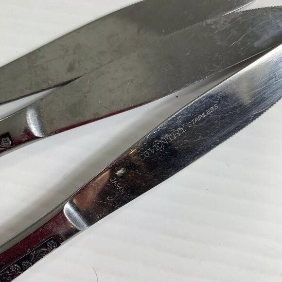 Vintage Coventry Bouquet Stainless Steel Lot of 3 Knives Flatware Japan - Picture 2 of 5